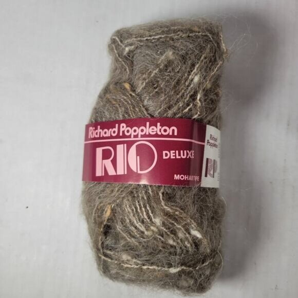 11 Skeins Richard Poppleton Rio Deluxe Brown Mohair Blend Discontinued Yarn - Picture 2 of 4